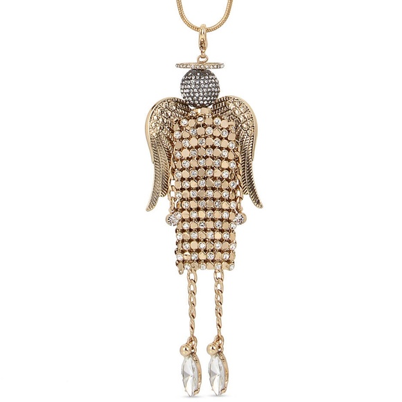 Betsey Johnson Jewelry - New Betsey Johnson Pavé Angel Pendant Necklace